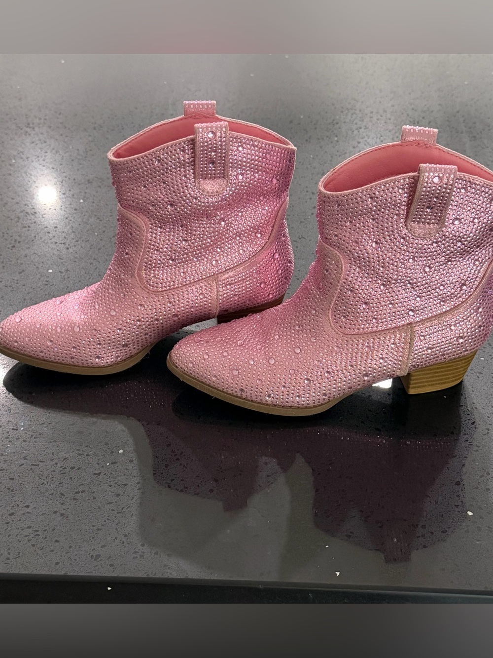 Pink Rhinestone Cowboy Boots - Sparkly Kids Western Booties